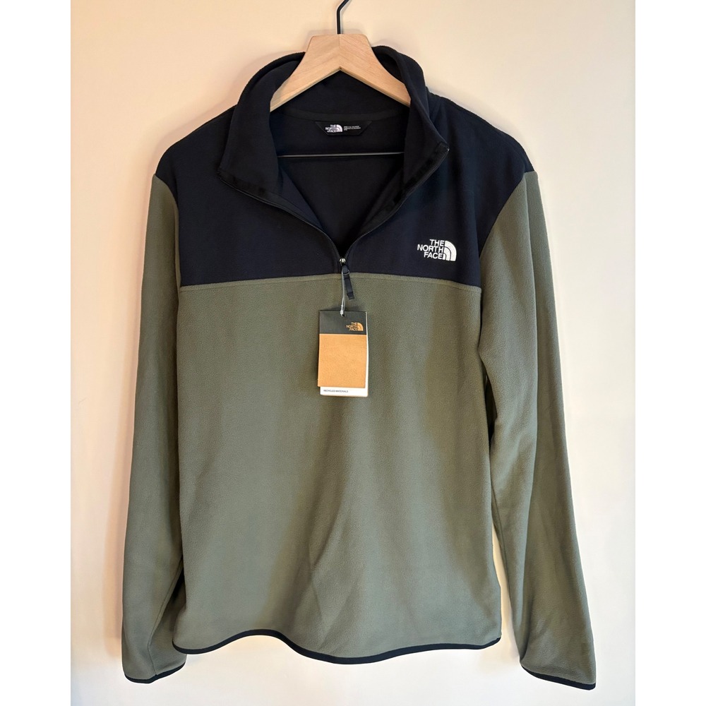The North Face Mens TKA Glacier 1/4‎ Zip Fleece Taupe Green Black NF0A7V4L4WC M
